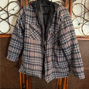 Dickies Black and Gray Plaid Hooded Jacket